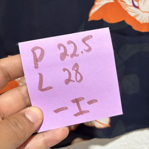 CAbi Blossom Floral Blouse Office navy & orange Sleeveless sz Small - Picture 7 of 7